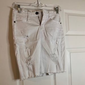 White jean skirt